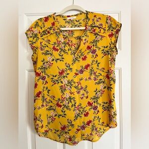 Pleione Yellow Floral Shirt